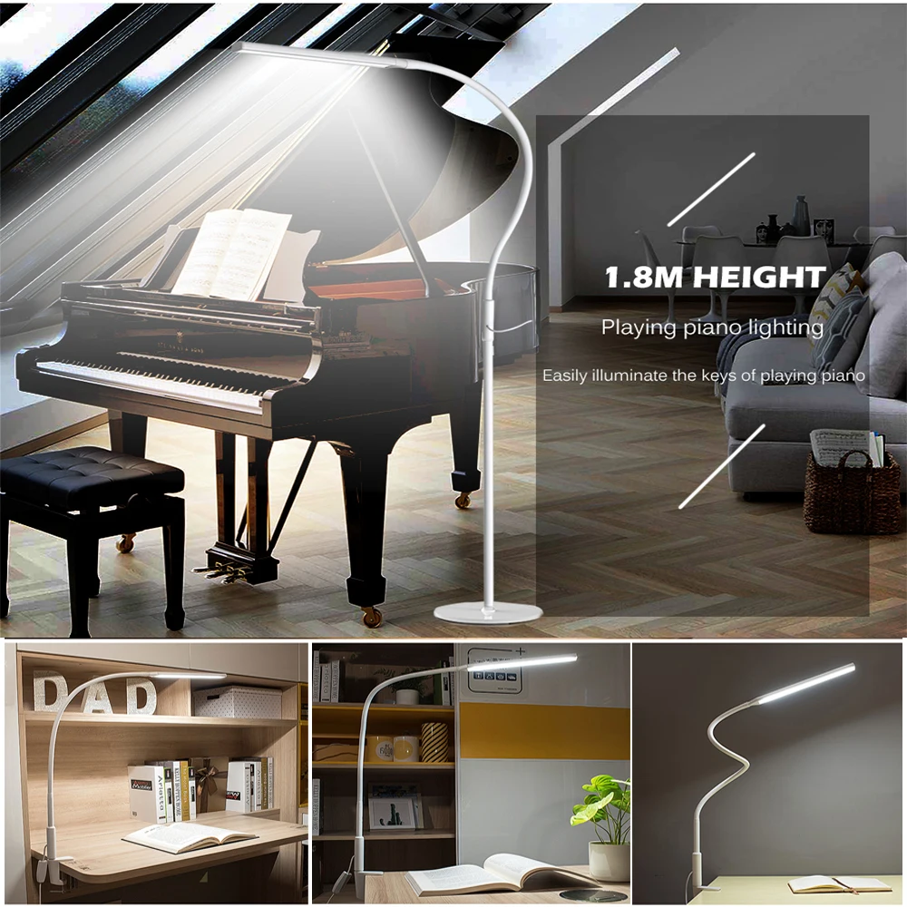 

10W LED Clip Long Arm Desk Light Flexible Eye-protected Lamp For Bedroom Led Light 3-Level Brightness&3 Color