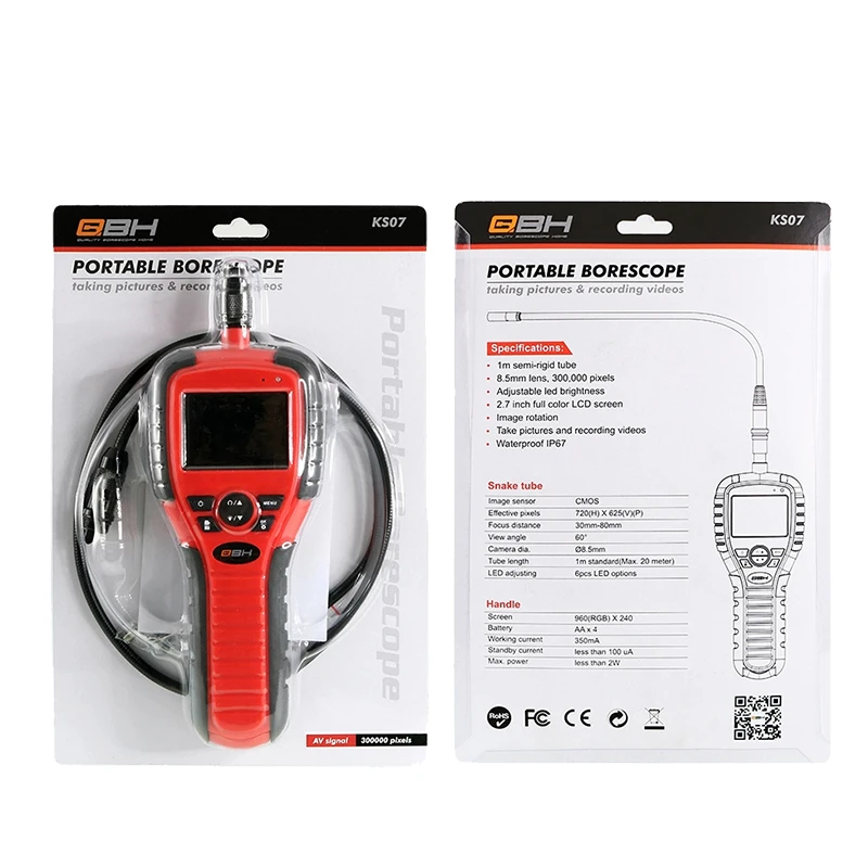 Цифровой бороскоп 2 7 дюйма с ЖК-экраном эндоскоп камера 180 градусов шарнирный