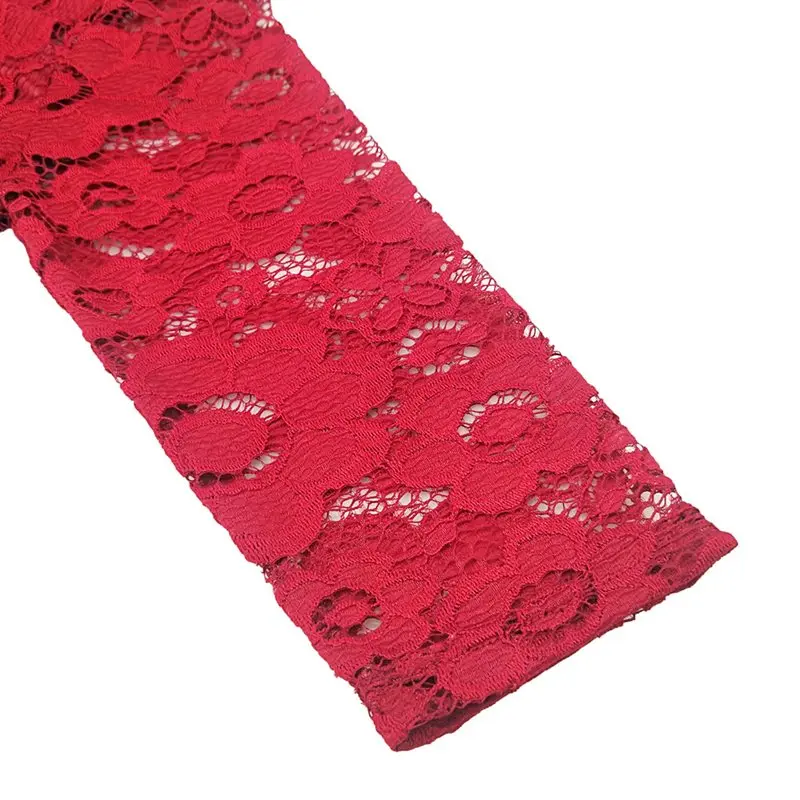 Винтажное элегантное красное кружевное вечернее платье средней длины размера