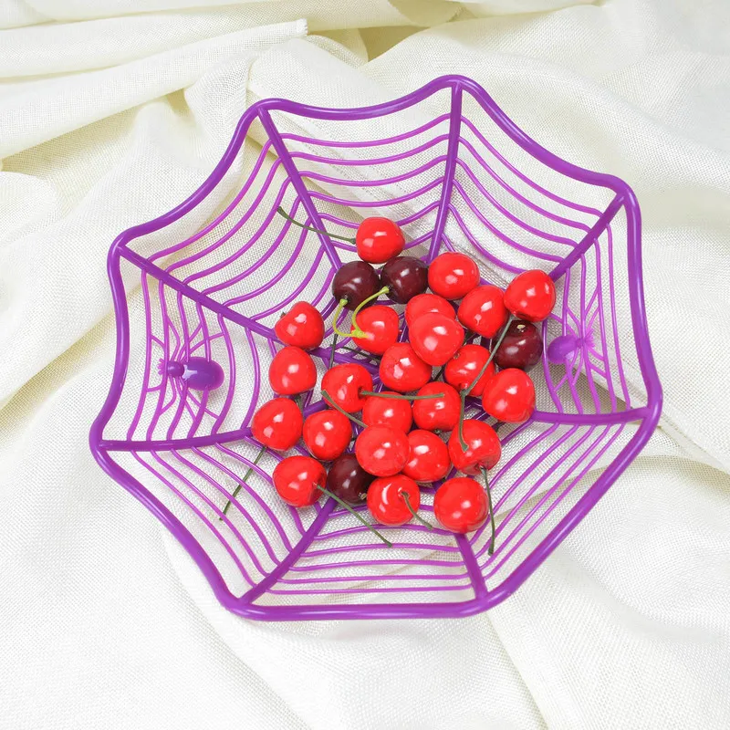 Хэллоуин фрукты чаша паук конфеты Корзина черный оранжевый фиолетовый коробка