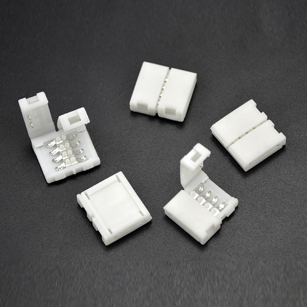 

5PCS 10mm 2pin 4pin Quick Connector Free soldering for single color 5050 3528 3014 5630 LED single color/ RGB LED Strip light