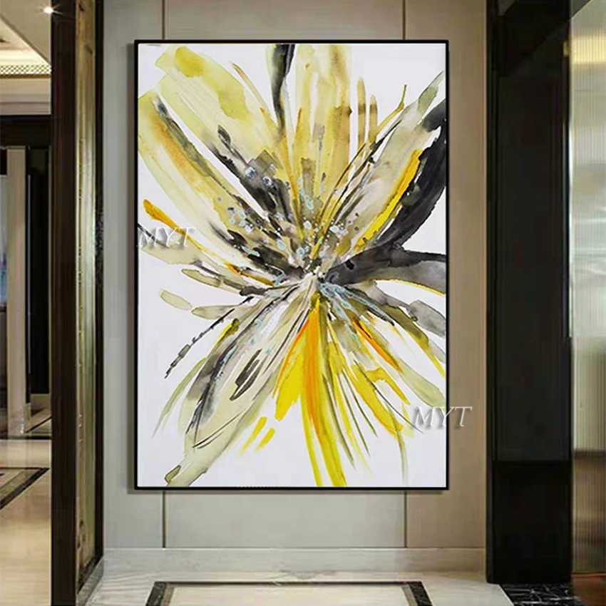 

Abstract Colorful Feather Oil Painting Handmade Abstract Canvas Wall Art And Craft Large Size Paintings For Living Room Decor