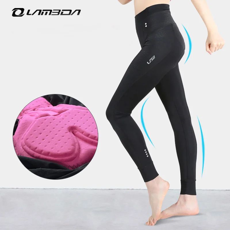 cycling pants women full length bike riding tights sportswear long pant with 3D padded | Спорт и развлечения