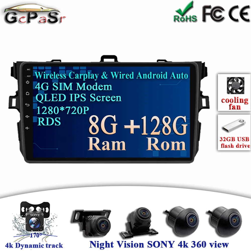 

Android 11 for Toyota Corolla E140 150 2007 2008 2009 2010 2011 2012 2013 2014 2015 2016 autoradio carplay