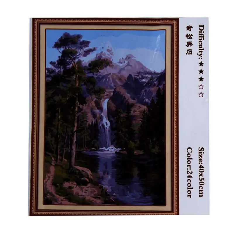 Картина масляной краской по номерам diy картина водопад рисование на холсте