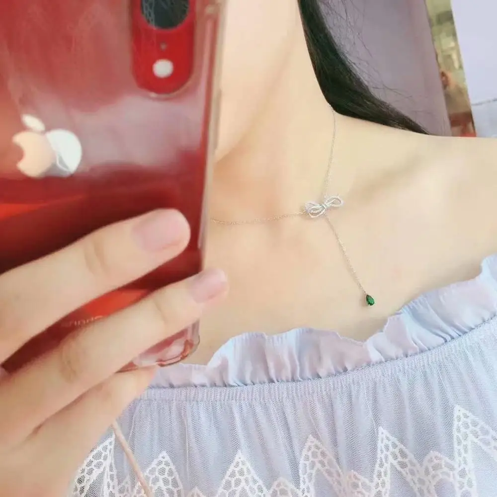 

shilovem 925 sterling silver real green Natural diopside pendants fine Jewelry send necklace wholesale new 4*6mm dz0406189agt