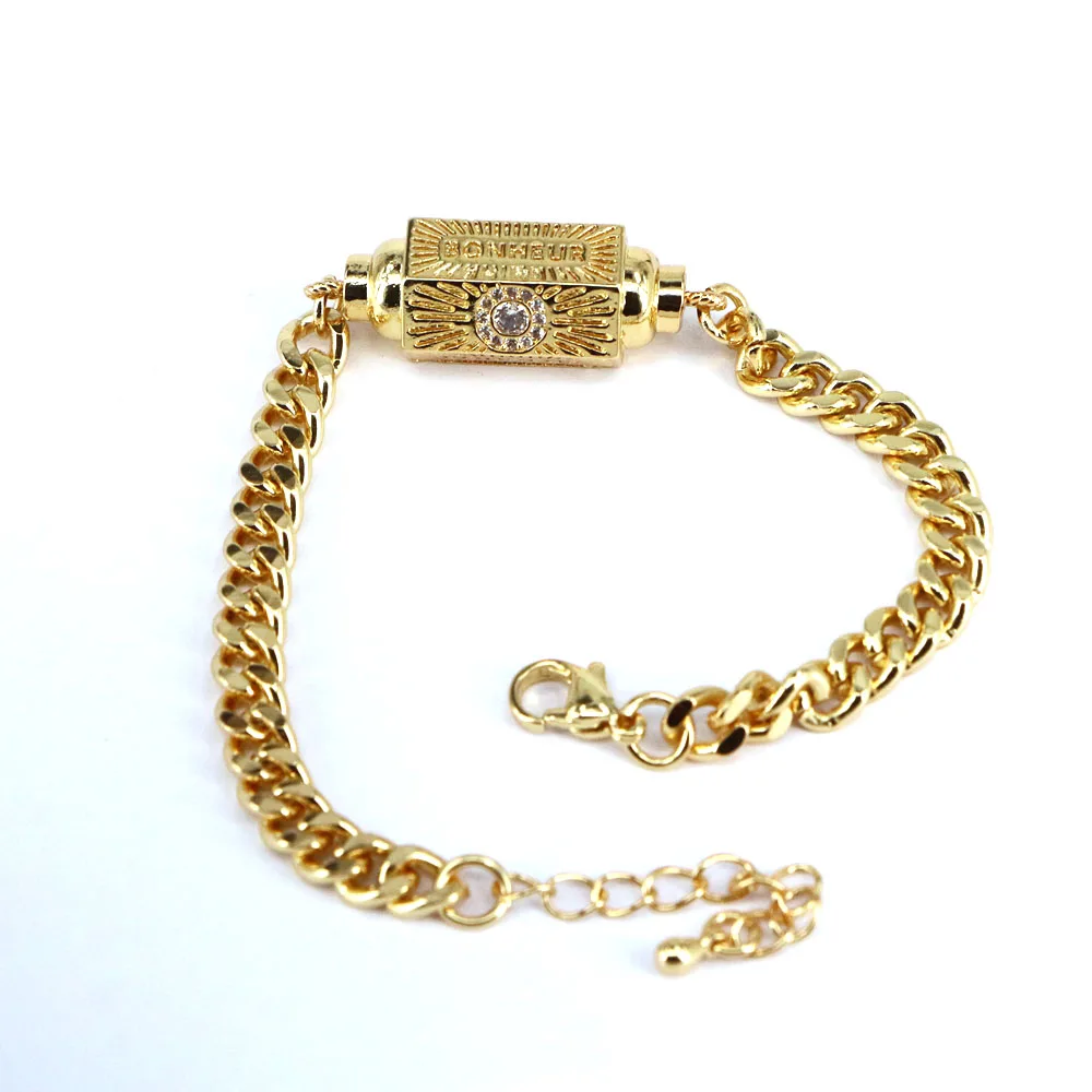 

5PCS, Trendy Curb Chain Men Bracelet Classic Gold Silver Color Chain Bracelet For Men Women Jewelry Gift
