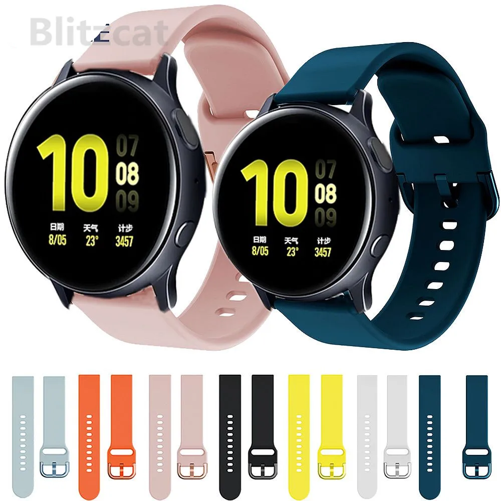 Ремешок силиконовый для Samsung Galaxy Watch Active 2 40/44 мм спортивный браслет смарт-часов Gear