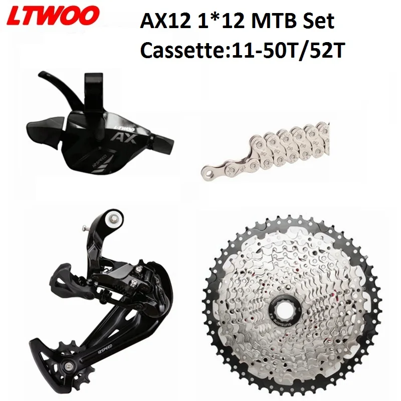 12 Speed MTB Groupset AX12 Shifter Rear Derailleur 12s 11-50/52T K7 Cassette Mountain Bike 1*12 Group Set 12s HG Kit For Shimano