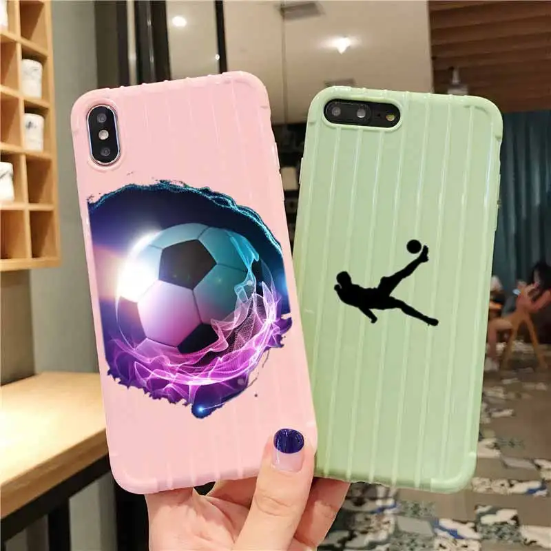 Чехол для телефона IPhone 11 Pro Max X XS MAX 8 7 6S Plus с текстурой футбольного мяча на