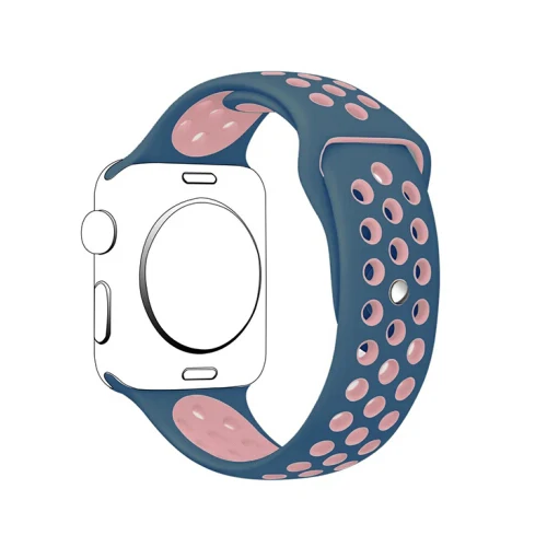 Midnight blue pink29 Спортивный ремешок для часов для apple watch группа 4 5 44 мм 40 мм, 42 мм, 38 мм, версия наручных часов iwatch, браслет series 5/4/3/2/1 силиконовый ремешок для часов с резиновой лентой - Цвет ремешка: Midnight blue pink29