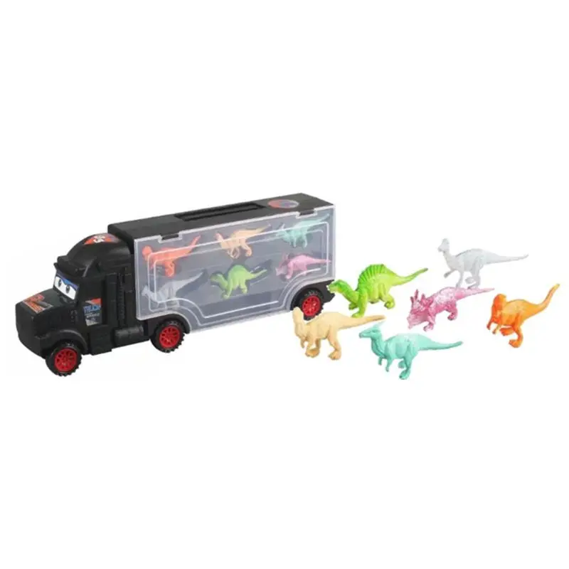 

Dinosaur Truck, Transport Car Carrier Truck Toy with 6 Dinosaurs Toys Inside
