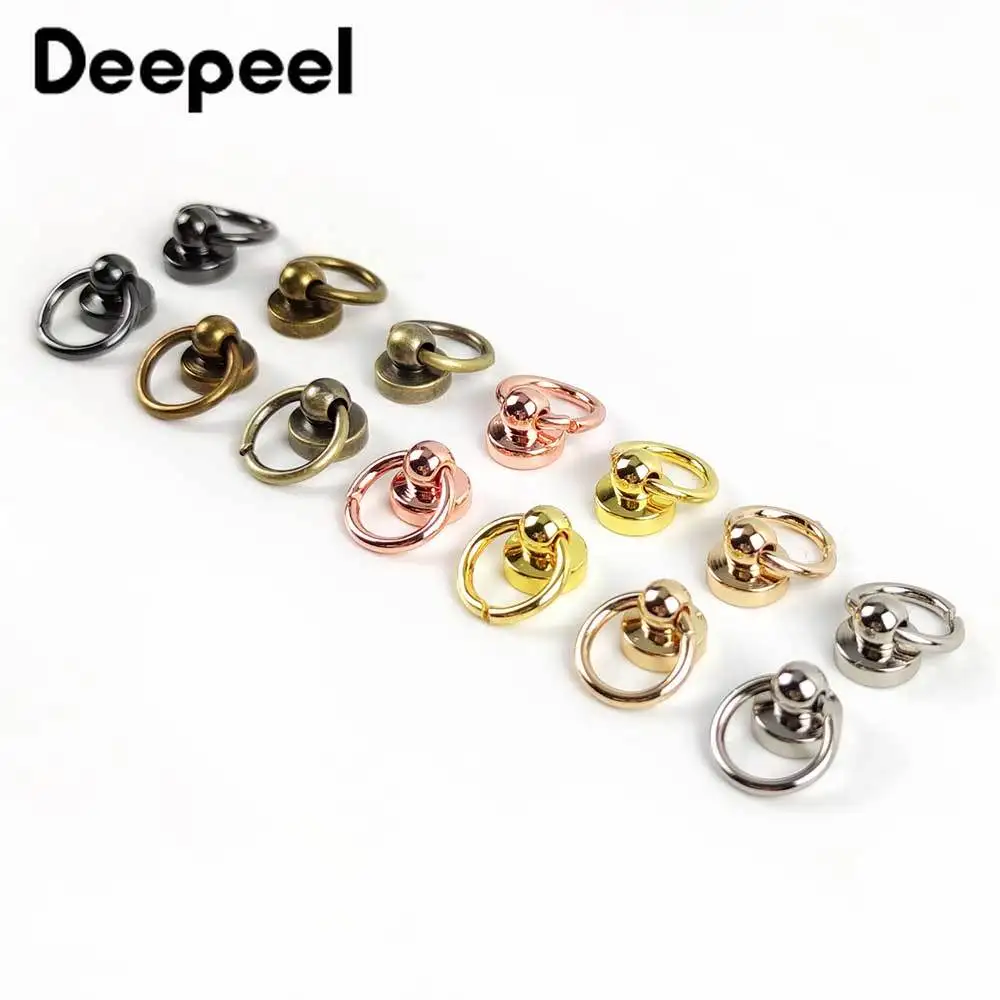 

10/50pcs Deepeel 10MM Metal Bags Rivet Nail Buckle Swivel Screw Studs Button Handbag Chain Hanger Leather Craft Accessories