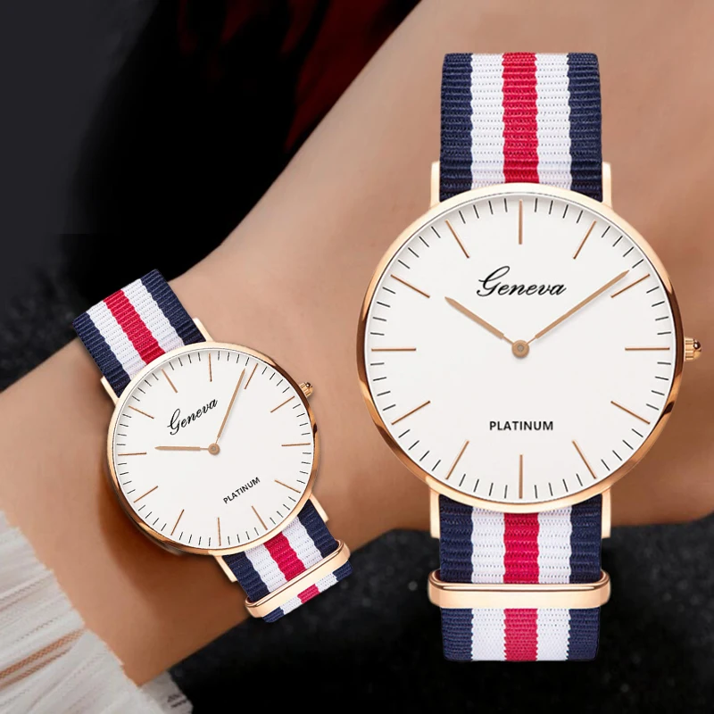 

2020 NEUE Mode Uhr Frauen Casual Nylon Strap Einfache Zifferblatt Liebhaber Uhren Quarz Studenten Handgelenk uhren Reloj Mujer