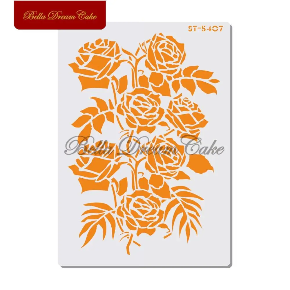 А4 трафареты для торта с дикими розами настенные мебели домашнего декора DIY