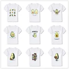Милая Детская футболка с рисунком авокадо Белая Летняя футболка с короткими рукавами для маленьких мальчиков и девочек повседневная мягкая детская футболка От 1 до 12 лет