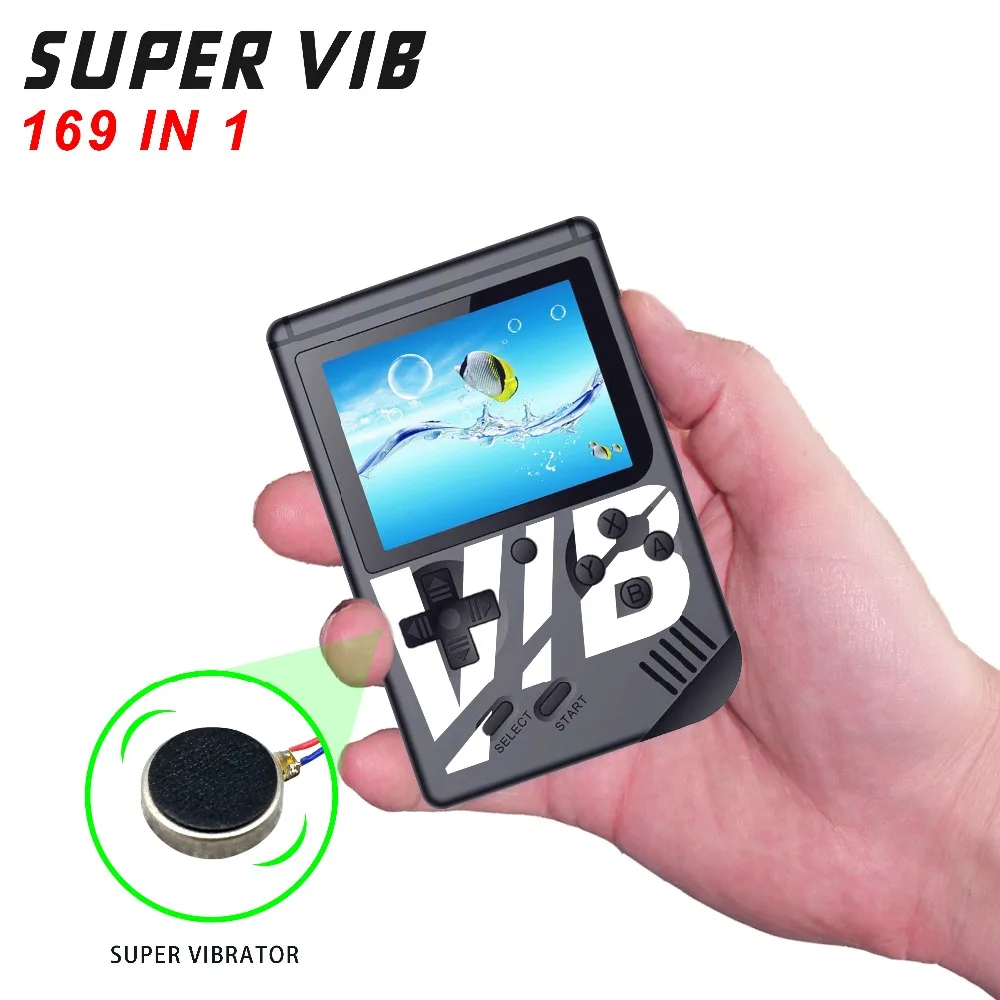 New Super VIB Vibration Games Retro Video game handheld game console Built-in 8 Bit 30 VIB game Mini consola portatil gift