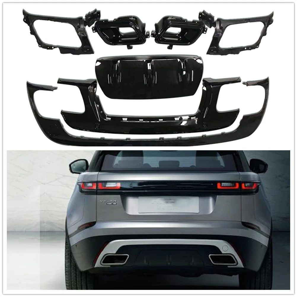 

for Land Rover Range Rover Velar 2018 2019 Rear Bumper Kit Trim in Gloss Black A