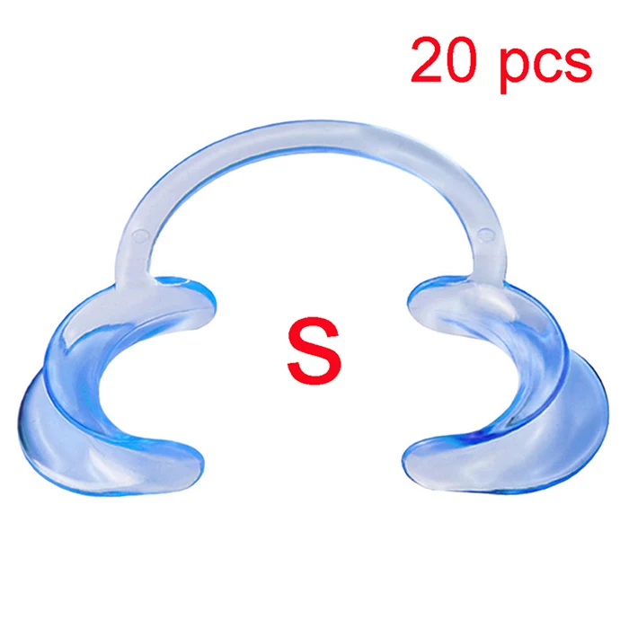 20 pc Blue S 20pcs C Форма роторасширитель рот кляп стоматологические инструменты для щек Ретрактор рот Рассекатель губы ротовой роторасширитель для чистки стоматологические материалы - Цвет: 20 pc Blue S