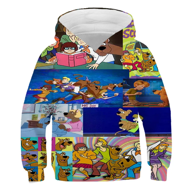 

Cartoon Scooby Doo Hoodies Boy Girl 3D Print Hooded Casual Sweatshirt Harajuku funny Streetwear Kids Anime hip hop Tops