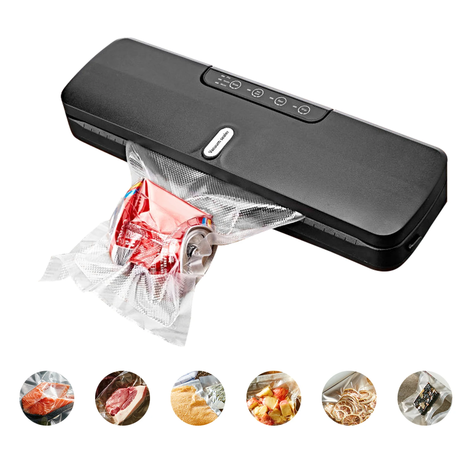 

QH-10 Food Saver Vacuum Sealer Machine Bag Sealer with LED Indicator Lights Vacuum Bags Long Seal Design Strong Suction