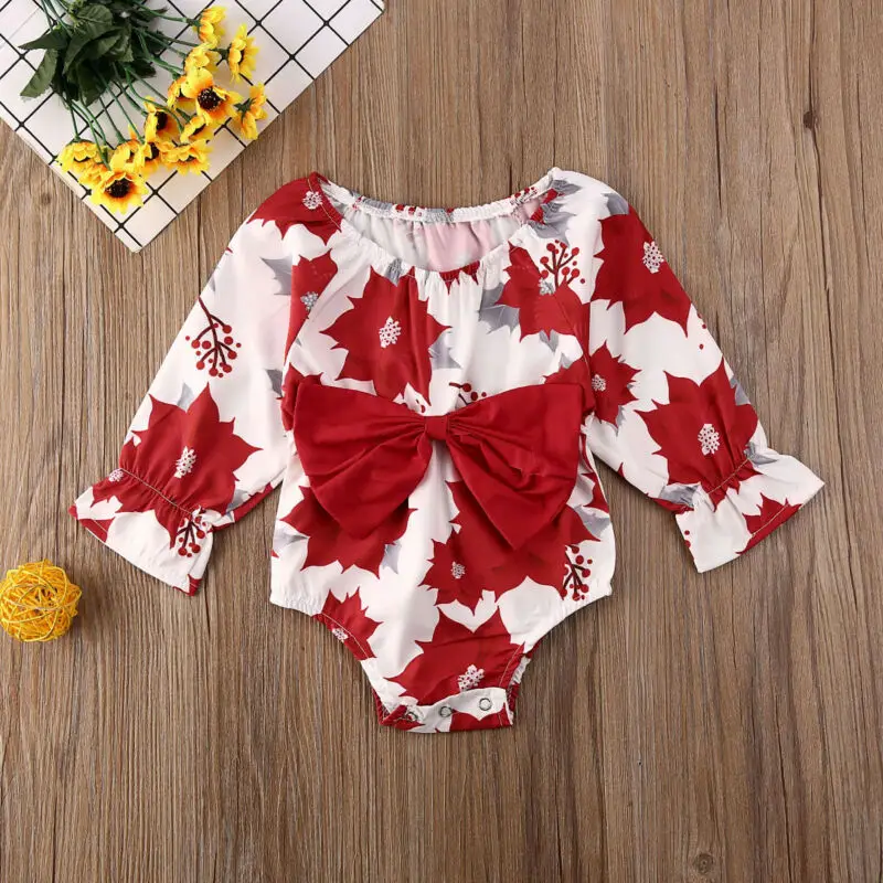 Красный комбинезон для новорожденных девочек 0 24 мес. костюмы на День святого