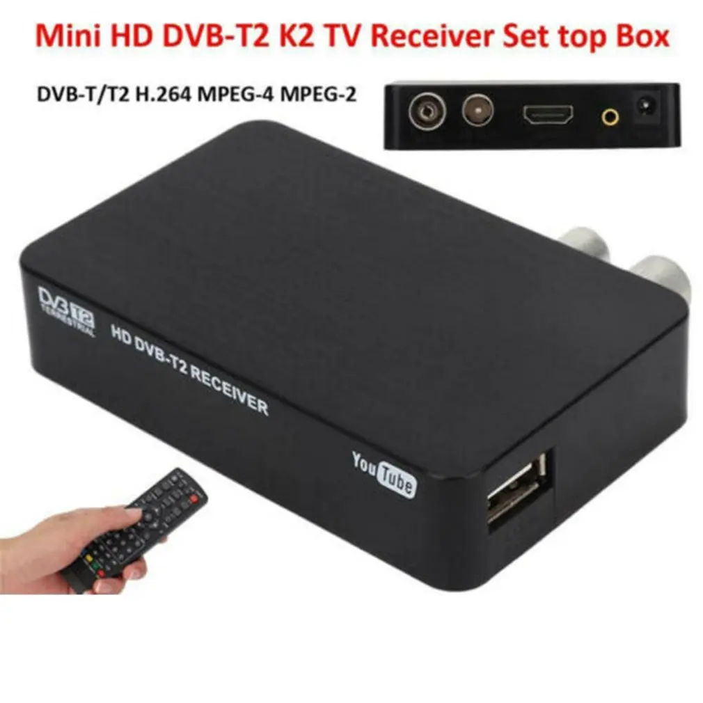 Full HD 1080P Mini Digital Video Smart K2 STB MPEG4 DVB-T2 Receiver TV Box+Remote Controller Set Top Box