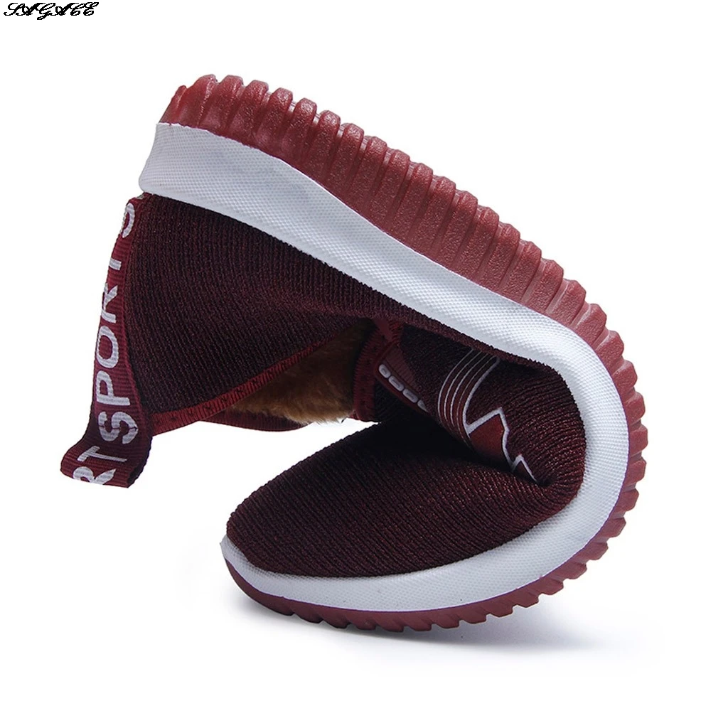 Женская зимняя теплая обувь на плоской подошве Спортивная из сетчатого