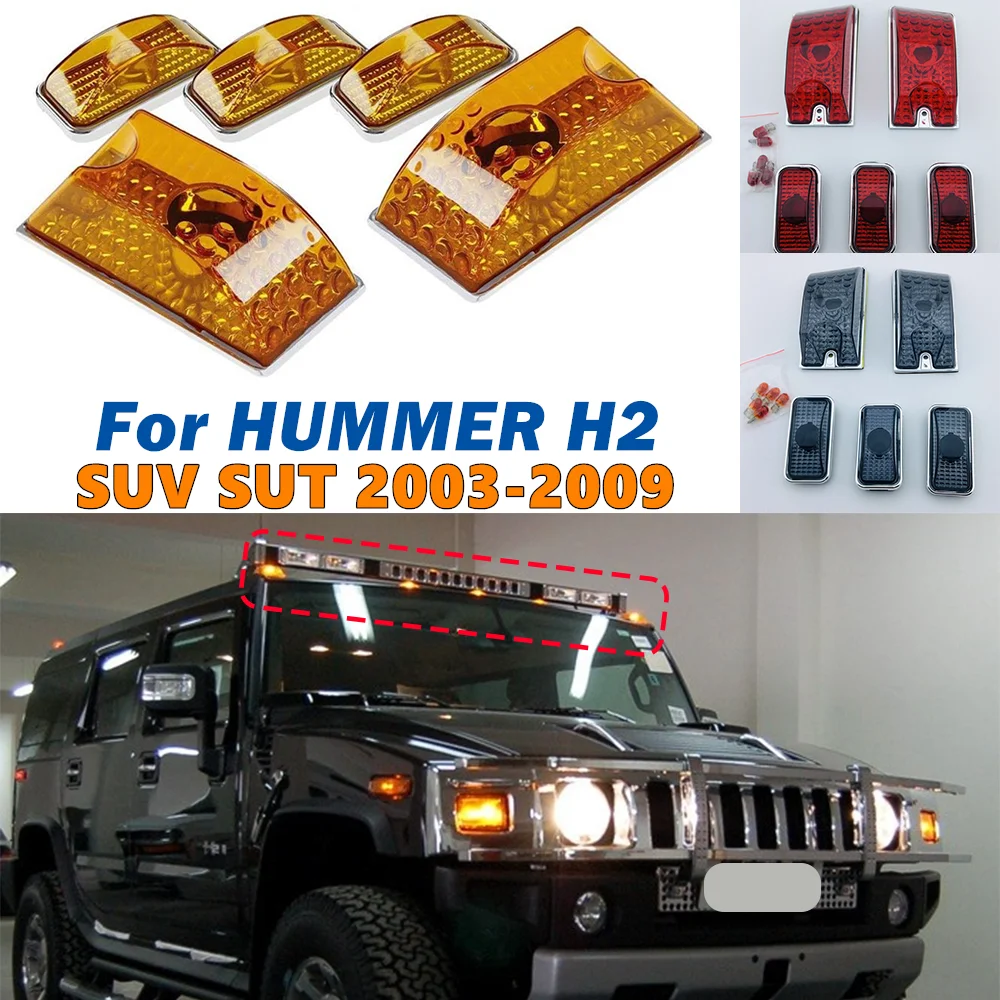 Luces de advertencia para el techo de la cabina, luz de advertencia para Hummer H2 SUV SUT 2003-2009, 5 uds.