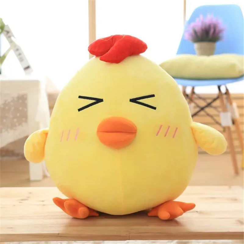 Cute cartoon stuffed animal cotton pillow creative Rooster year mascot plush chicken toy doll | Игрушки и хобби