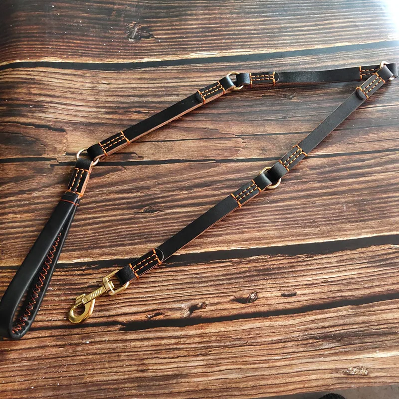 Поводок для собак из натуральной кожи с пятью узелками тренировочные тросы