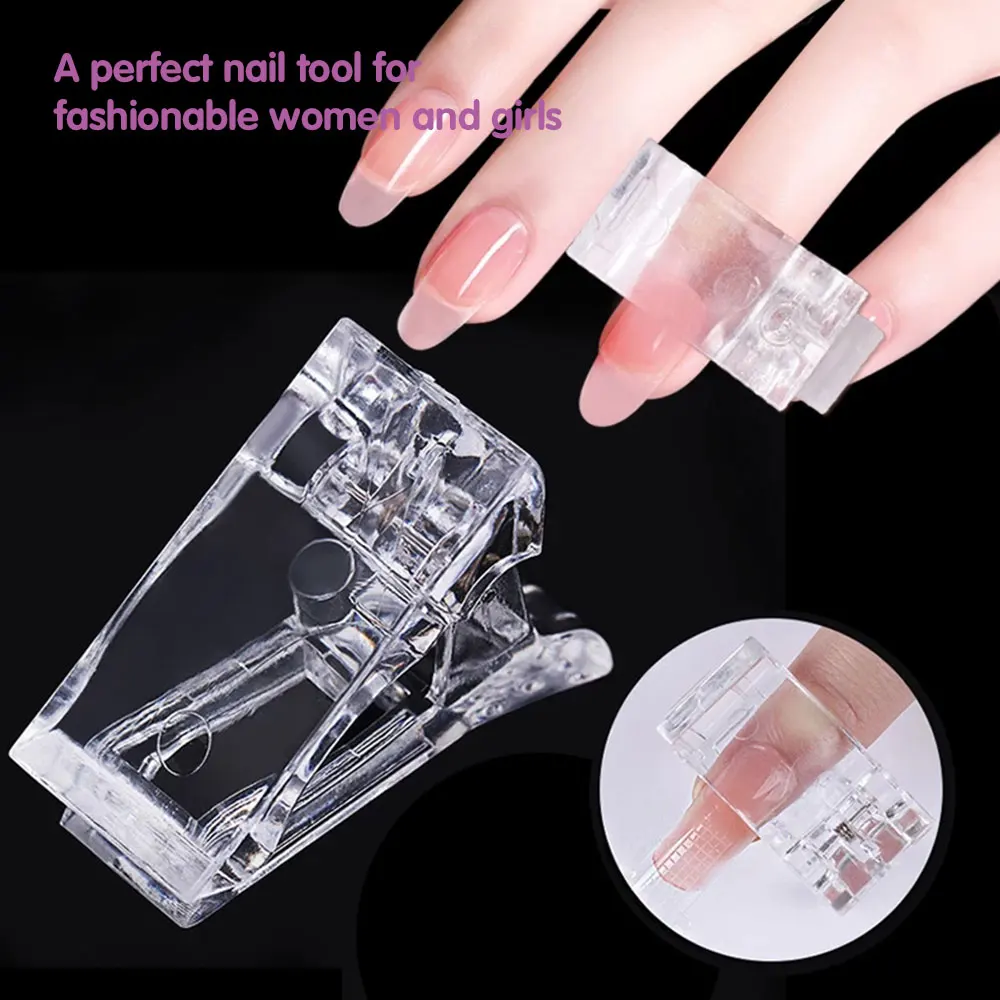 

10/5Pcs Plastic Transparent Gel Quick Building Nail Tips Clips Fingernail Extension UV LED Builder Clamps Nail Art Tool