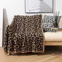 nordic blankets for bed home decor throw blanket portable knitted blanket leopard print jacquard sofa cover warm bedspread nap