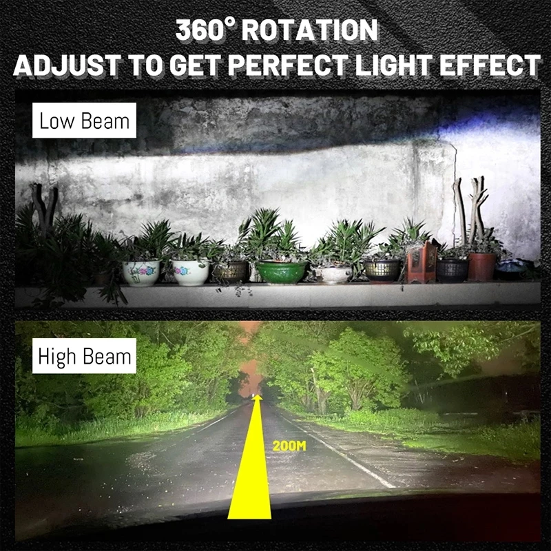 Светодиодные передние фары H7 25000LM 360 градусов CSP чип 9012 HIR2 H1 H11 H8 H9 9005 9006 HB3 HB4 5000K