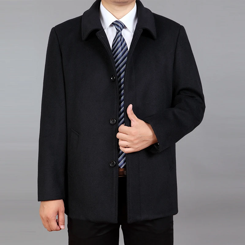 

2021 Spring Men Wool Coat Wool Blend Jacket Autumn Wool Cashmere Jacket Male Pea Coat Winter Woolen Coat Overcoat Plus Size 7XL