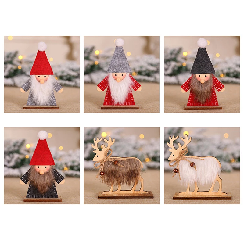 1 шт. деревянное украшение &quotЛось&quot войлок плюшевый Санта Клаус Олень