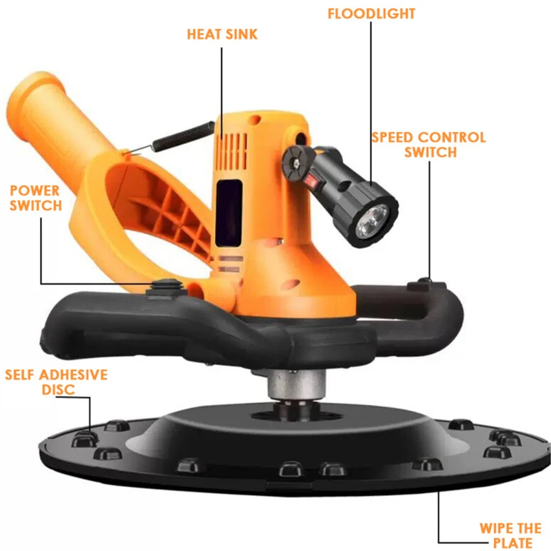 Concrete Cement Mortar Trowel Wall Smoothing Machine Adjustable Speed 1700W Electric Polishing Portable Concrete Drill Mixer