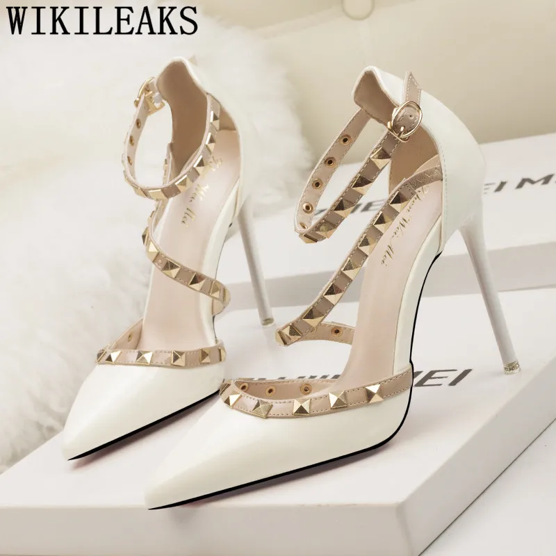 Босоножки женские на высоком каблуке пикантные сандалии-гладиаторы