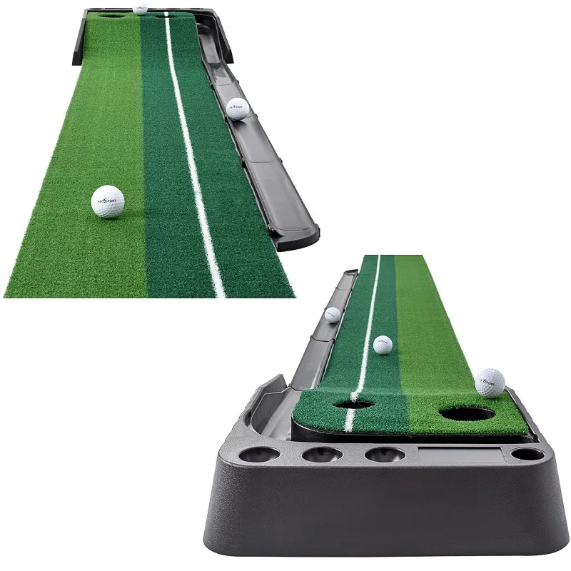 Satin Al Kapalı Golf Vuruş Yeşil Taşınabilir Mat Otomatik Top Dönüş Fonksiyonu Mini Golf Uygulama Eğitim Yardım 3 Bonus Topları