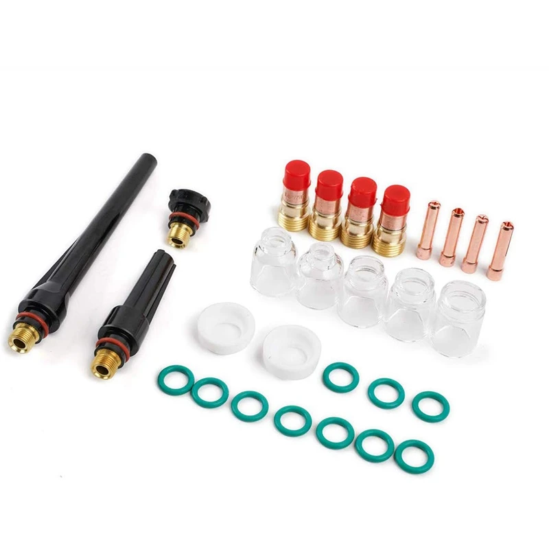 28 шт./компл. TIG сварочный фонарь газовый объектив 4 5 6 7 8 Pyrex Cup Kit для Tig WP 17/18/26