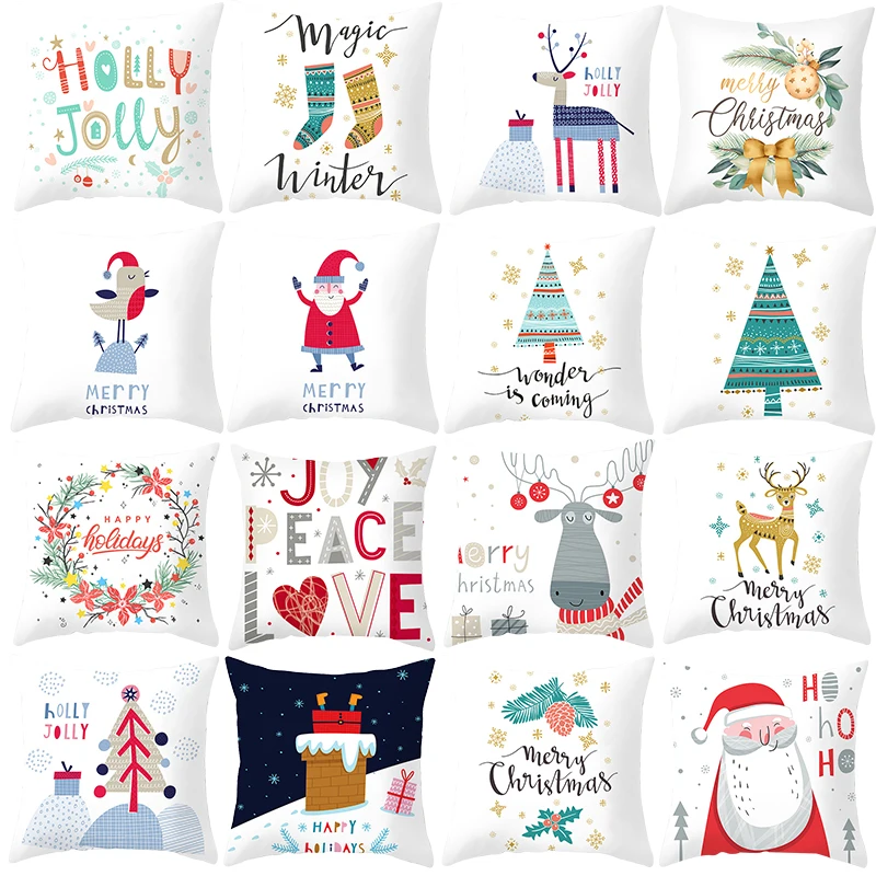 

Christmas Cushion Cover Decorative Sofa Pillow Cover Case Seat Car Home Decor Throw Pillowcase Christmas Decoration For Home