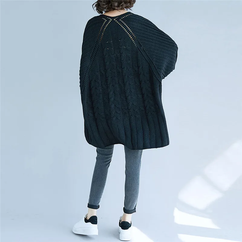 

Johnature Winter New Long Solid Color Pullover Women Sweaters 2021 Casual Irregular O-neck 5 Colors Sweaters