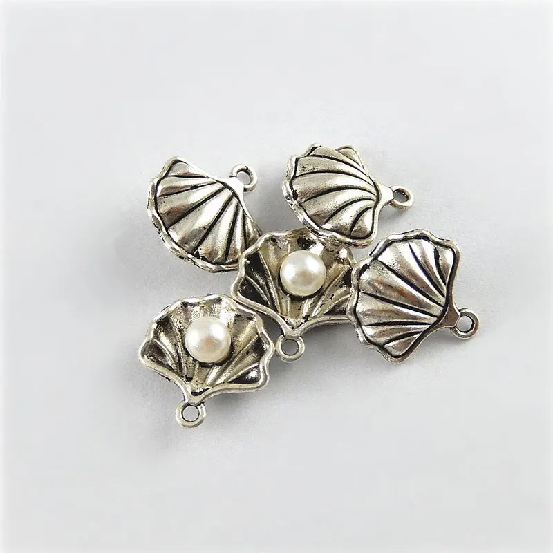 10 шт. подвески в виде ракушек стиле ретро с серебряным жемчугом милые Подвески