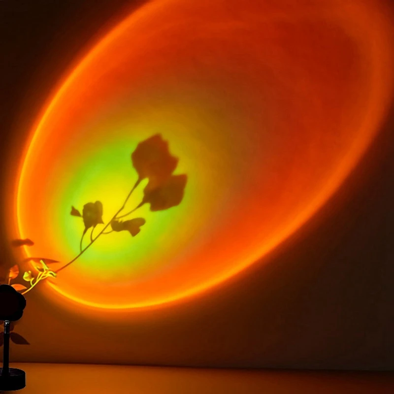 

RGB Sunset Projection Atmosphere LED Lamp Night Light Projector Remote Control,USB Photography Lamps for Bedroom Studio