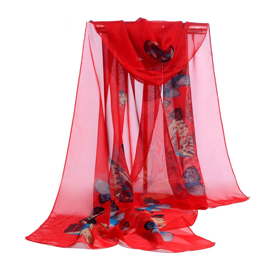 Шарф Модный женский длинный шифоновый мягкий шарф шарфы парео де Плайя Mujer Foulard