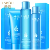 laikou 3pcs hydration daily face skin care set moisturizing facial cleanser cream toner oil control shrink pores face care