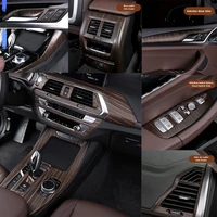 car styling peach wood interior for bmw x3 x4 g01 g02 central control gear shift panel gears handrest water cup cover stickers