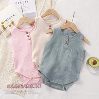 0 24m cheap cotton soft baby romper sleeveless baby clothing one piece summer unisex baby clothes girl and boy jumpsuit