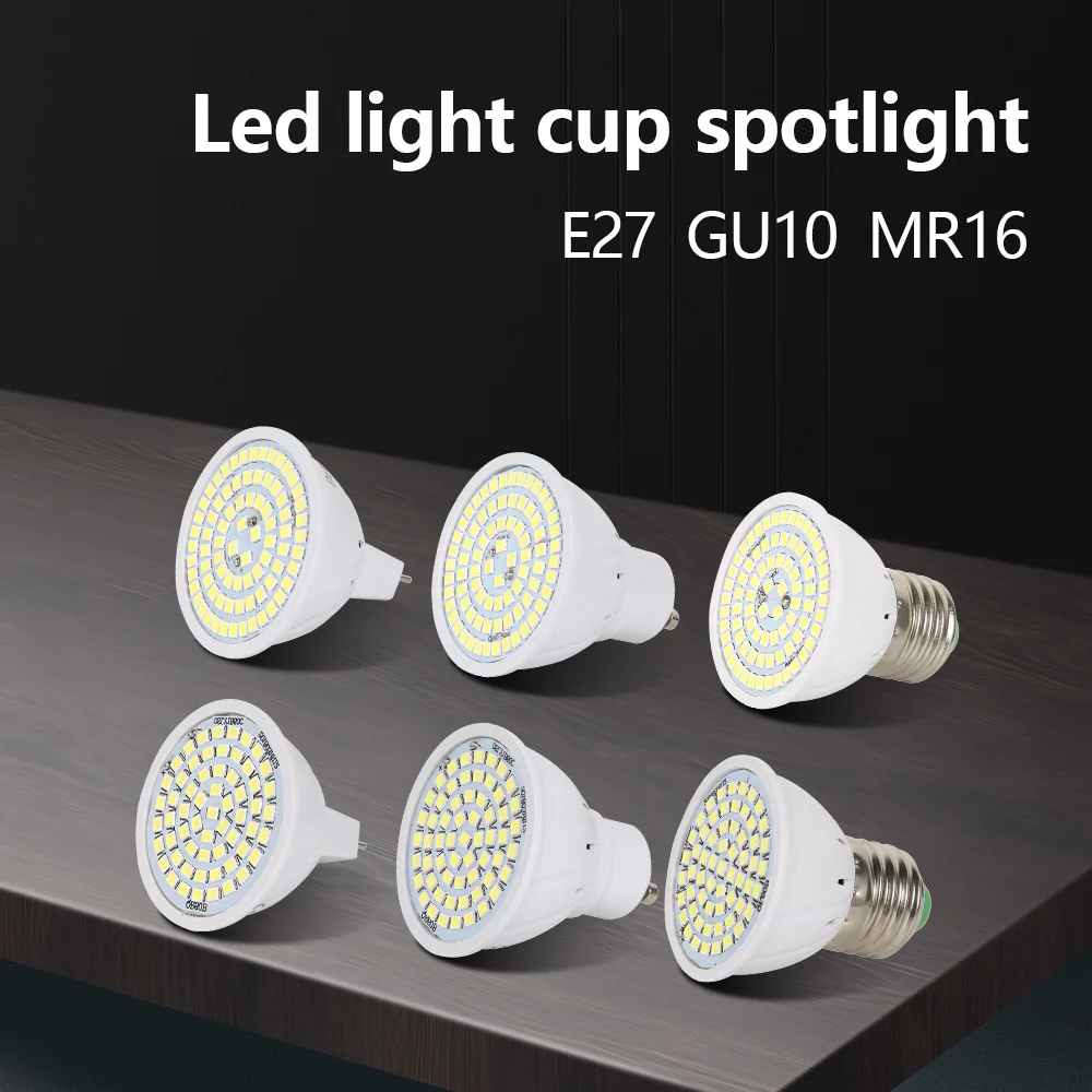 Светодиодный точечный светильник 220 в 3000 К светодиодный Blubs SMD2835 лампа чашка E27 GU10