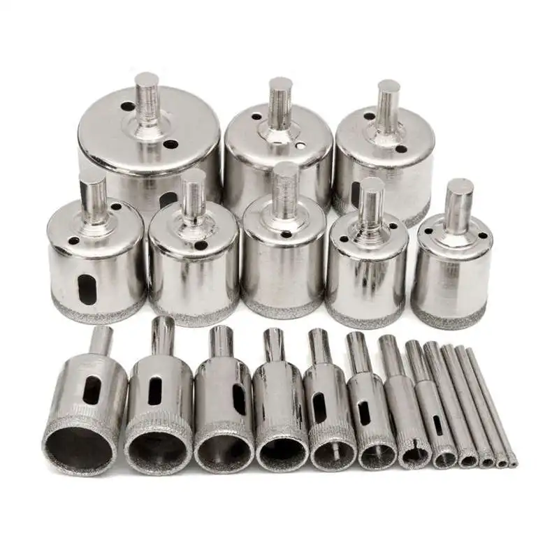 

20 Pcs 3-50mm Diamond Drill Bits Set Hole Saw Cutter Tool Glass Marble Granite